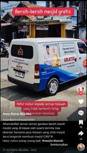 Program Bersih-bersih Masjid Gratis Dengan Brand Mobil Gambar Iskandar dan Cabup Anne,  Diduga Ada Unsur Kampanye “Terselebung”?