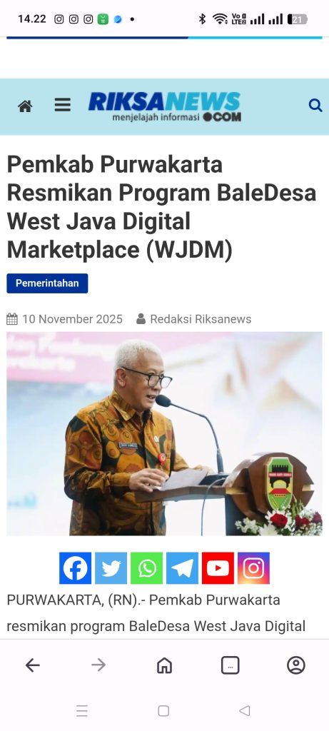 Purwakarta Resmikan Program BaleDesa West Java Digital Marketplace (WJDM)